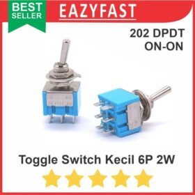 Saklar Toggle Switch 202 Kecil 6 Pin Kaki 2 Posisi 3P 2 Way ON ON OFF