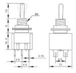 Saklar Toggle Switch 202 Kecil 6 Pin Kaki 2 Posisi 3P 2 Way ON ON OFF - Image 3