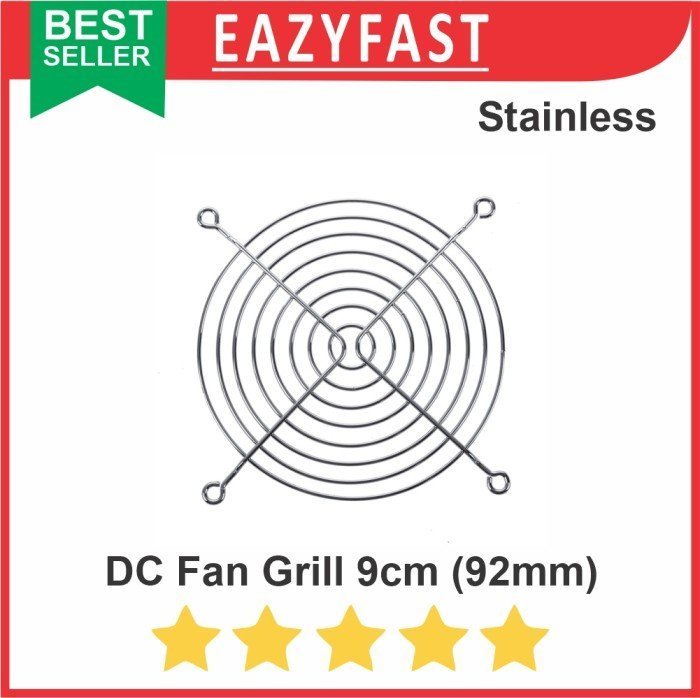 ginee_20241122154931045_5369389533.jpeg Fan Grill 9cm 90mm 92mm Kawat Besi Pelindung Tutup Kipas DC PC Case - Image 1