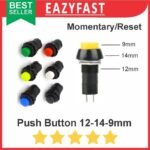 Push On Switch Button 12mm Momentary Reset Saklar Tekan 12 mm 14mm 9mm