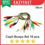 Kabel Capit Buaya 1 set 10 pcs 50 cm warna warni