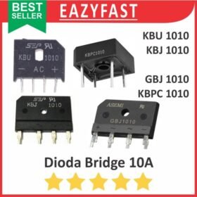 Dioda Kiprok Bridge 10A 10 A Ampere Diode Rectifier KBU1010 KBJ1010 GBJ1010 KBPC1010 Jembatan Penyearah AC DC Sisir Meja Kotak KBU KBP KBJ KBL GBU GBJ KBPC 1010