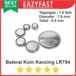 Baterai LR754 AG5 393 1.55v Jam Tangan Kancing Coin Button Battery
