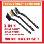 Sikat Kawat Mini Wire Brush Set 3 pcs Steel Brass Nylon Baja Kuningan - Image 3