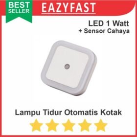 Lampu LED Tidur Otomatis Kotak Sensor Cahaya 1 Watt Steker Colok Kamar
