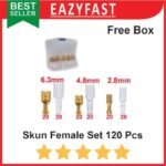 Skun Kabel Gepeng Female Set 120 Sekun Terminal Pin Kuningan Cover