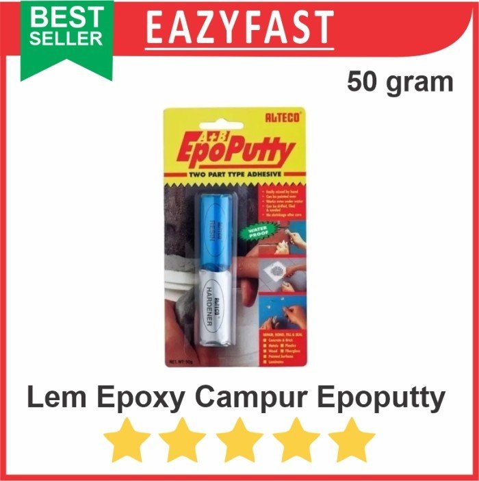 ginee_20241213151914857_1119074167.jpeg Lem Epoxy Campur Alteco EpoPutty Epo Putty Dempul Besi Tambal 50g - Image 1
