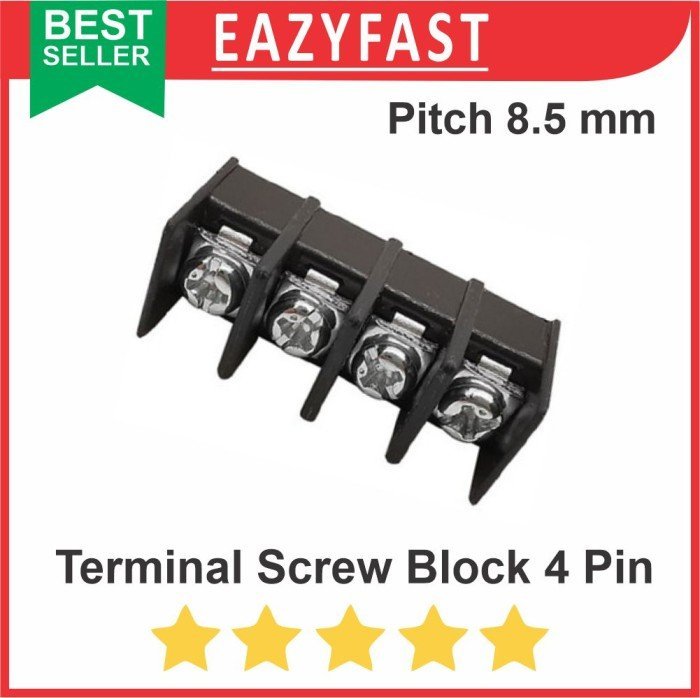 ginee_20241213161631253_1853149941.jpeg Terminal Screw Block 8.5mm 4 Pin Kaki 4P Pitch 8.5 mm PCB Skrup Kabel - Image 1