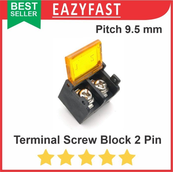 ginee_20241213161838164_4245818036.jpeg Terminal Screw Block 9.5mm 2 Pin Kaki 2P Pitch 9.5 mm PCB Skrup Kabel - Image 1
