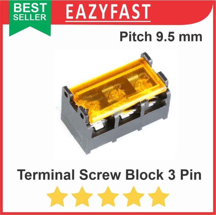 ginee_20241213162045368_4129330210.jpeg Terminal Screw Block 9.5mm 3 Pin Kaki 3P Pitch 9.5 mm PCB Skrup Kabel - Image 1