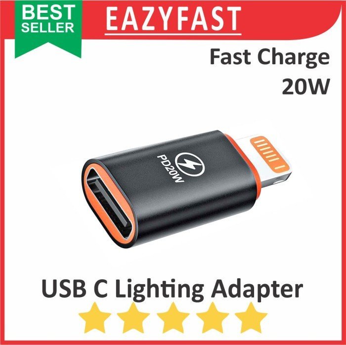 ginee_20241220093405281_6796856750.jpeg Adapter Kabel USB type C to Lightning iPhone Apple PD OTG 20W Charge Charging Data Cable Converter - Image 1