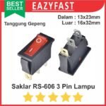 Saklar Rocker Switch Tanggung 16x32 Lampu RS-606 3 Pin Kaki 3P 220V AC