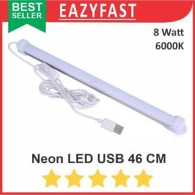 Lampu Meja Baca Neon LED Strip USB 45cm Portable Magnet Tempel 5V DC