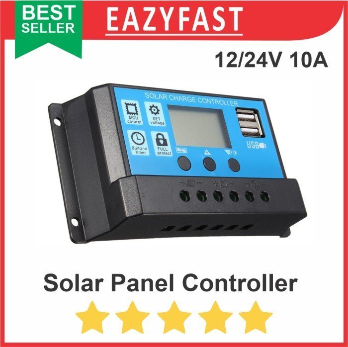 ginee_20241220120250845_4058090818.jpeg Controller Charger Solar Panel PV Cell Accu Aki Baterai VRLA 12V 24V - Image 1
