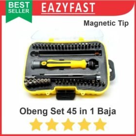 Obeng Set Lengkap HP 45 in 1 Magnet Baja Mur Baut Repair Screw Driver