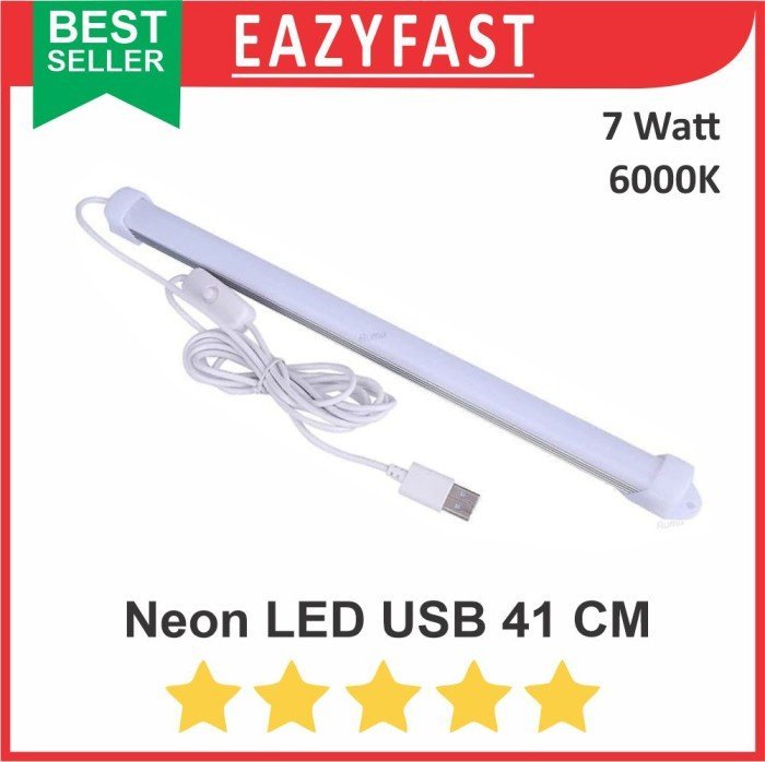 ginee_20241220142156695_6540608086.jpeg Lampu Meja Baca Neon LED Strip USB 40cm Portable Magnet Tempel 5V DC - Image 1