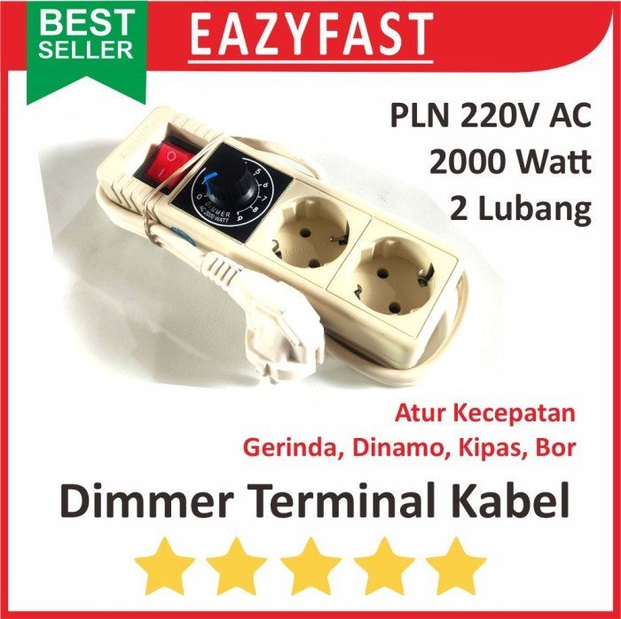 ginee_20241220160548648_2884600600.jpeg Terminal Dimmer 220V AC PLN 2000 W Watt Potensio Speed PWM Dimer 2000W - Image 1