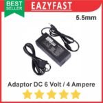Adaptor DC 6V 4A 5.5mm 6 V Volt 3 4 5 A Ampere PSU Power Supply Trafo