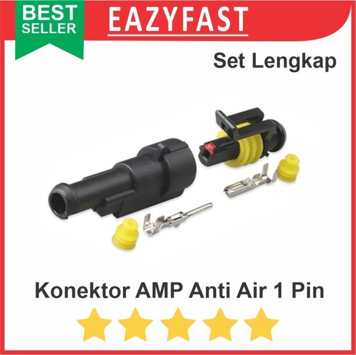 ginee_20241224101754824_4428957878.jpeg Konektor AMP 1p 1 Pin Kaki Waterproof Connector Anti Air Socket Kabel - Image 1
