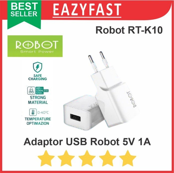 ginee_20241224103830670_4879996989.jpeg Adaptor Kepala Charger 5V 1A Robot RT-K10 USB Cas 5 V Volt 1 A Ampere - Image 1