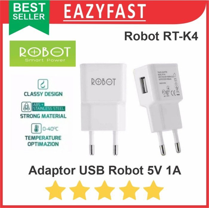 ginee_20241224105114366_3539158314.jpeg Adaptor Kepala Charger 5V 1A Robot RT-K4 USB Cas 5 V Volt 1 A Ampere - Image 1