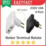 Steker Terminal T 3 Port Slim Tipis Gepeng Putar Rotate Rotasi 180 EU