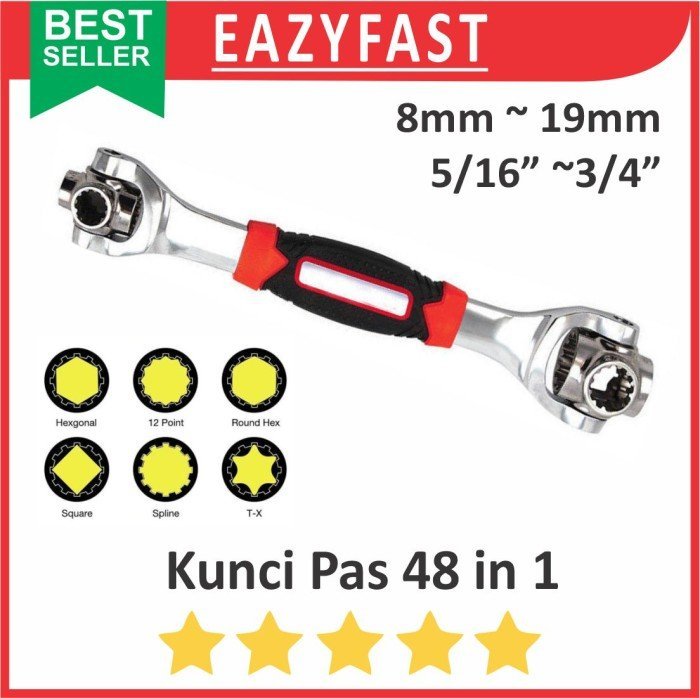 ginee_20241227092448359_5430708014.jpeg Kunci Inggris Ring Pas Shock Tinger 48 in 1 Wrench Sok Shok - Image 1