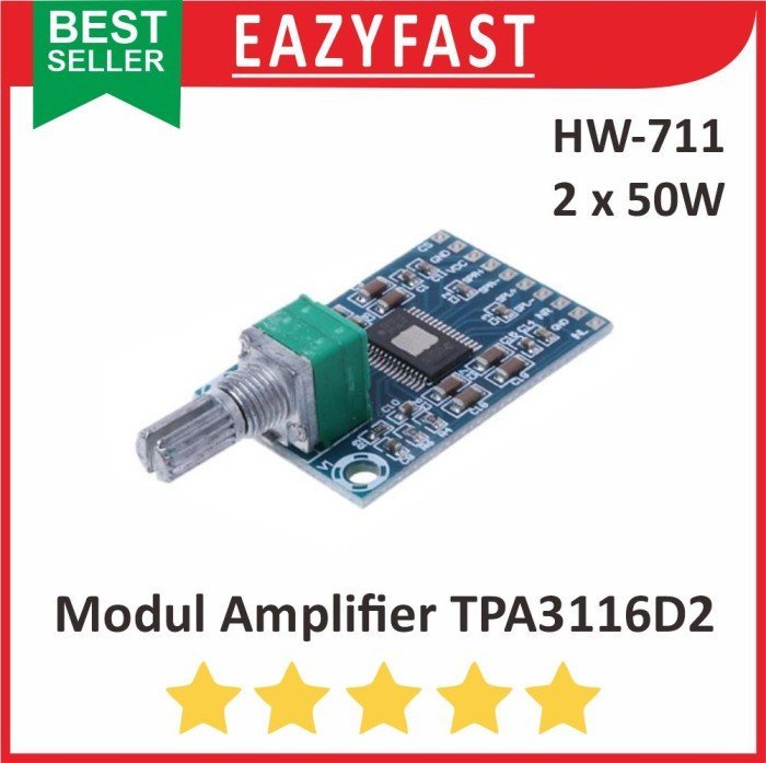ginee_20241227101657097_0533704439.jpeg Modul Ampli TPA3116D2 2x50W Amplifier Class D TPA TPA3116 HW-711 HiFi - Image 1
