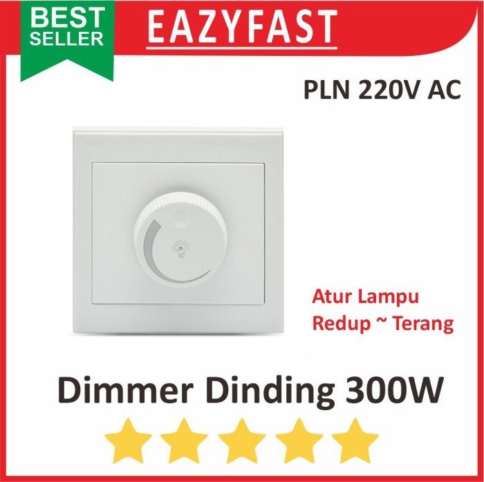 ginee_20241227102600913_8486769554.jpeg Dimmer Saklar Lampu 220V 300 W Watt AC Potensio SCR PWM Dimer PLN 300W - Image 1