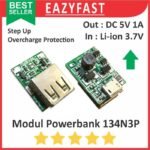 Modul Step Up Mesin Powerbank USB 134N3P Hijau 5V 1A DIY PB Power Bank Module Lithium 18650 Overcharge Protection Auto Cut Off Protect Board Green