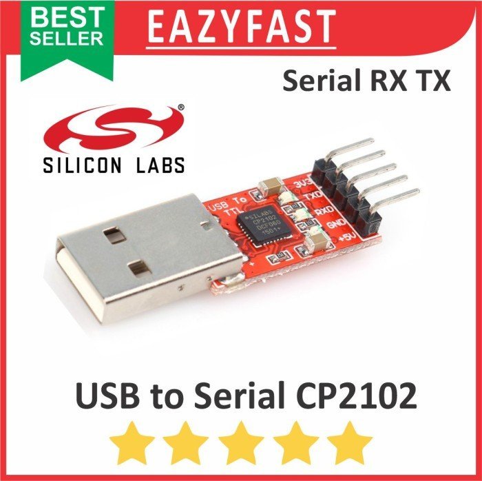 ginee_20241227162743465_2974803310.jpeg Modul USB to Serial TTL Converter CP2102 CP 2102 UART RTS RST CTS RX TX Adapter Arduino RS232 RS 232 Module - Image 1