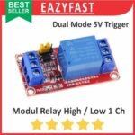 Modul Relay Active Aktif High Low Level Trigger 1Ch 1 Ch Chanel Channel 5 V Volt 5V Module Red Board Merah SPDT Arduino Compatible Opto Isolation