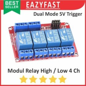 Modul Relay Active Aktif High Low Level Trigger 4Ch 4 Ch Chanel Channel 5 V Volt 5V Module Red Board Merah SPDT Arduino Compatible Opto Isolation