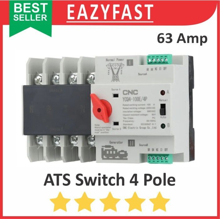ginee_20250122125647367_9973920643.jpeg ATS Automatic Transfer Switch 3P 4P Saklar Auto Otomatis PLN Genset AC - Image 1