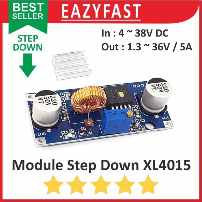 ginee_20250129152242397_2681231844.jpeg Step Down 5A XL4015 Module Modul DC Adjustable Power Supply Regulator - Image 1