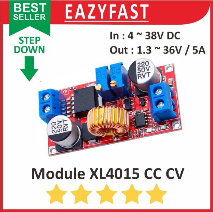 ginee_20250129152437408_9931092843.jpeg Step Down 5A XL4015 CC CV R Module Modul DC Adjustable Power Regulator - Image 1