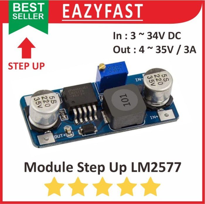 ginee_20250129155039674_5738006265.jpeg Step Up 3A LM2577 Module Modul DC Adjustable Power Boost Regulator - Image 1
