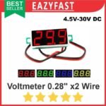 Voltmeter Digital DC 0.28" Inch 2 Kabel Wire Volt Meter Kecil Mini