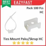 Kabel Zip Ties Tie Mount Baut Skrup HC Dinding Perapih Cable Wire Organizer  Klem Ikat Cord Holder