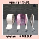 Double Tape Kertas Putih Tipis 1 Inch 24mm 8m Lakban Isolasi Selotip Esolasi Lem 2 Sisi Side - Image 2