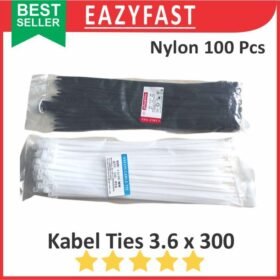 Cable Ties 3.6x300 Hitam Putih Kabel Tis 3.6 x 300 mm Klip Tali Nylon Tie Lock Pack 300mm 30cm 30 cm