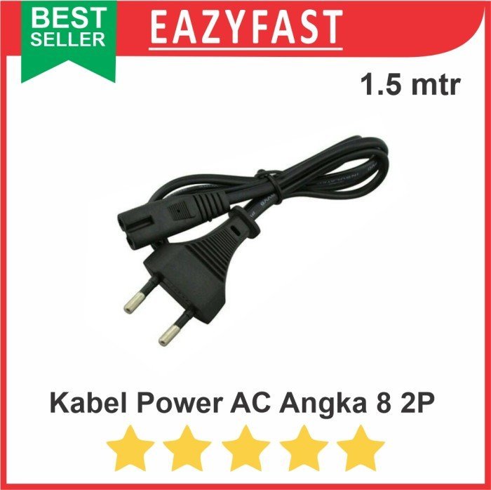 ginee_20250311113041924_6419798968.jpeg Kabel Power Printer AC 2 Lubang Pin Angka 8 1.5m Steker Colokan Cord - Image 1