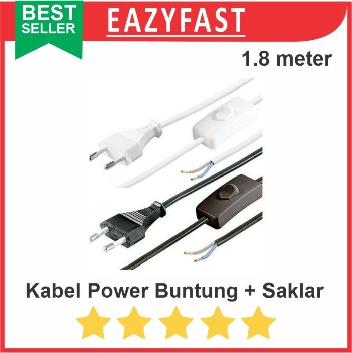 ginee_20250311113529803_4783048178.jpeg Steker Kabel Power AC Buntung Saklar Gantung On Off PLN Colokan 1.8m - Image 1