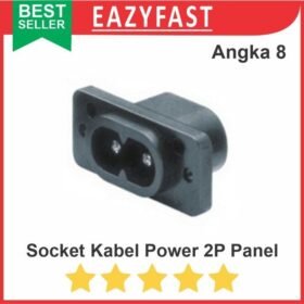 Socket Soket Konektor Kabel Power AC Printer 2 Lubang Pin Angka 8