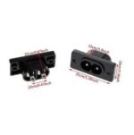 Socket Soket Konektor Kabel Power AC Printer 2 Lubang Pin Angka 8 - Image 3