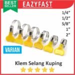 Klem Jepit Selang Gas Air Kuping Kupu Stainless Clamp Hose 1 1/2 1/4 3/4 3/8 5/8 7/8 Inch