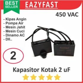 Kapasitor Kotak 2uF 2 uF Dinamo Motor AC PLN Induksi Kipas Angin Fan Capacitor 450VAC 450 VAC V AC