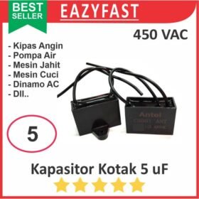 Kapasitor Kotak 5uF 5 uF Dinamo Motor AC PLN Induksi Kipas Angin Fan Capacitor 450VAC 450 VAC V AC