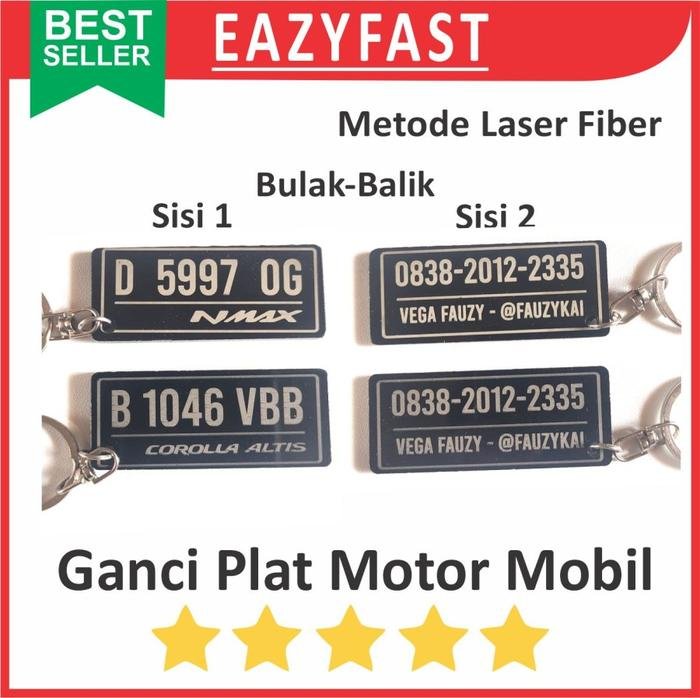 ginee_20250820160330369_0919092229.jpeg Gantungan Kunci Motor Mobil Nomor Custom Nama No Ganci Plat Akrilik 6 - Image 1
