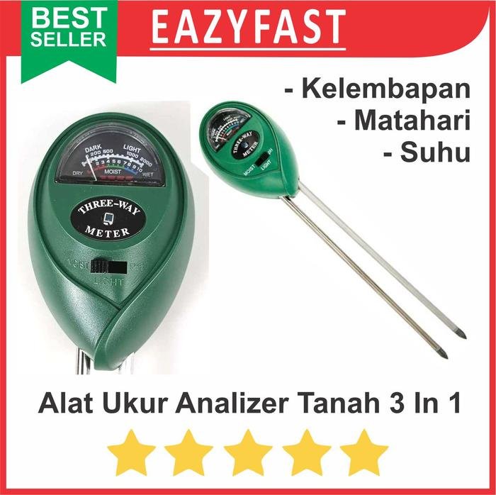 ginee_20250903115120878_0330370199.jpeg Soil Meter 3 in 1 Analyzer Alat Ukur Tanah PH Moisture Kelembaban - Image 1